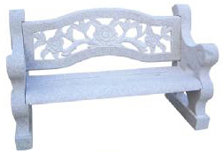 Hand carved stone Victorian Style Bench